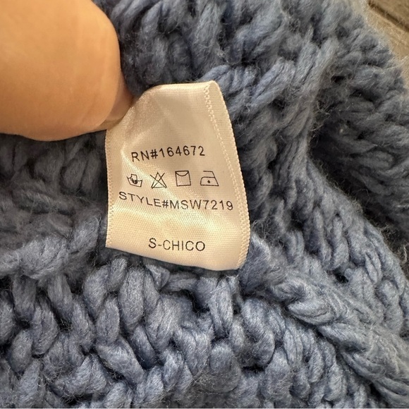 & MERCI Blue Heart Knit Pom Pom Sweater/cardigan - Picture 6 of 6